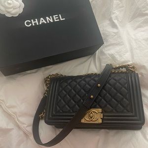 chanel old medium boy bag